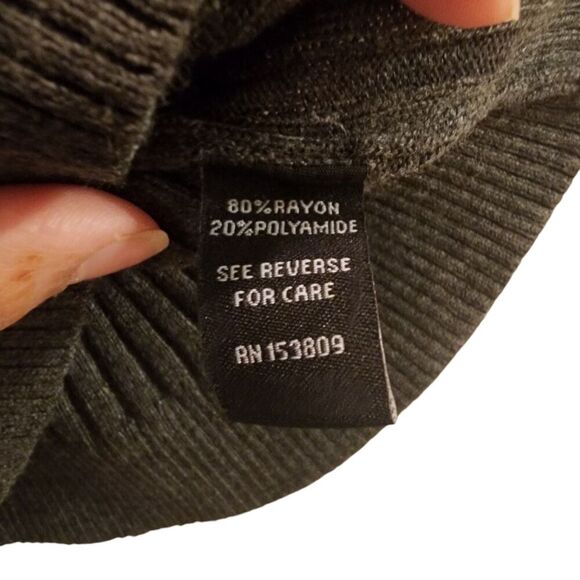 Philomena Petti Ribbed Sweater Women's XL Charcoal Gray 1/4 Zip Up Stretch Rayon - Picture 4 of 6